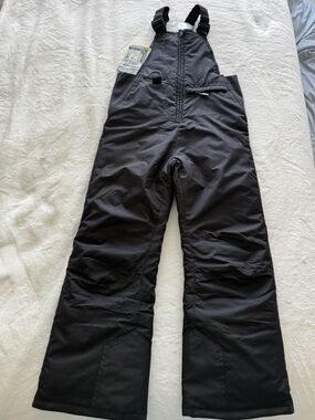 NWT Black Snow Bib Overalls Kids size 7